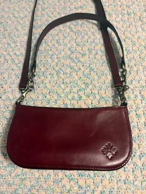 Patricia Nash Wine/Burgundy Leather Crossbody Bag